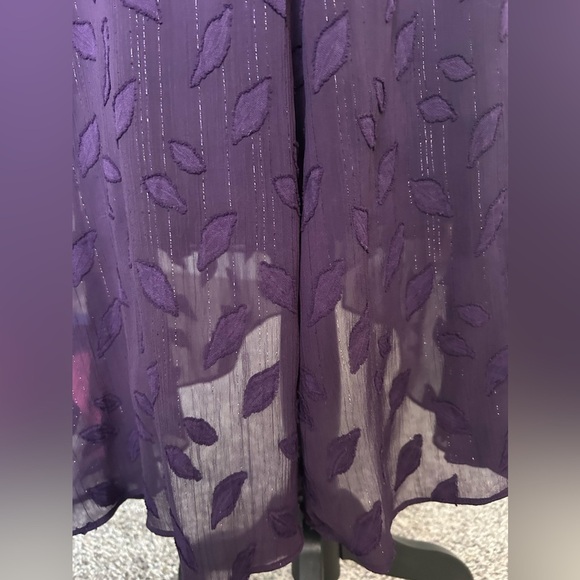 DKNY dark purple hi-lo crossover v-neck tied dress size 4 - Picture 6 of 11